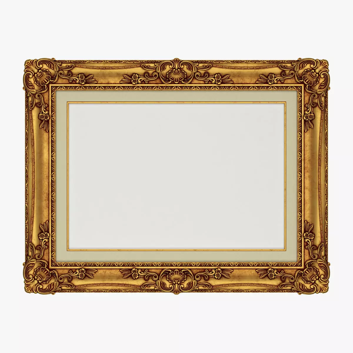 Frame picture gold v3 3D model_0