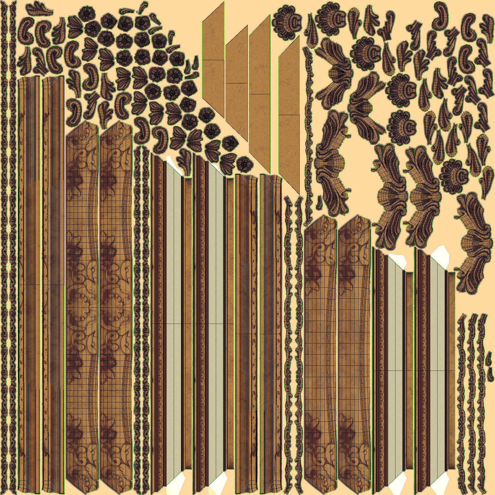 Frame picture gold v3 3D model_13