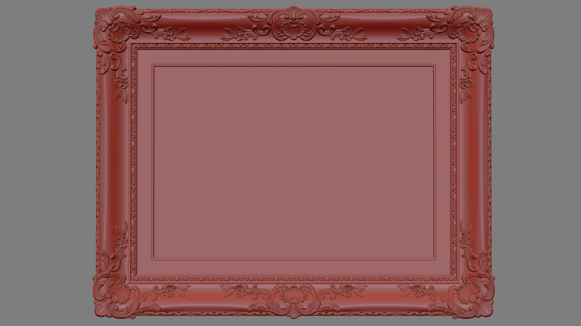 Frame picture gold v3 3D model_9