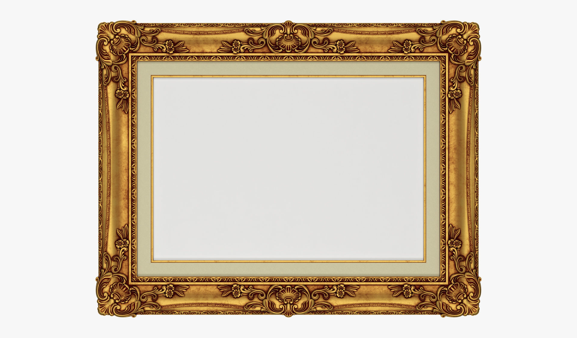 Frame picture gold v3 3D model_1