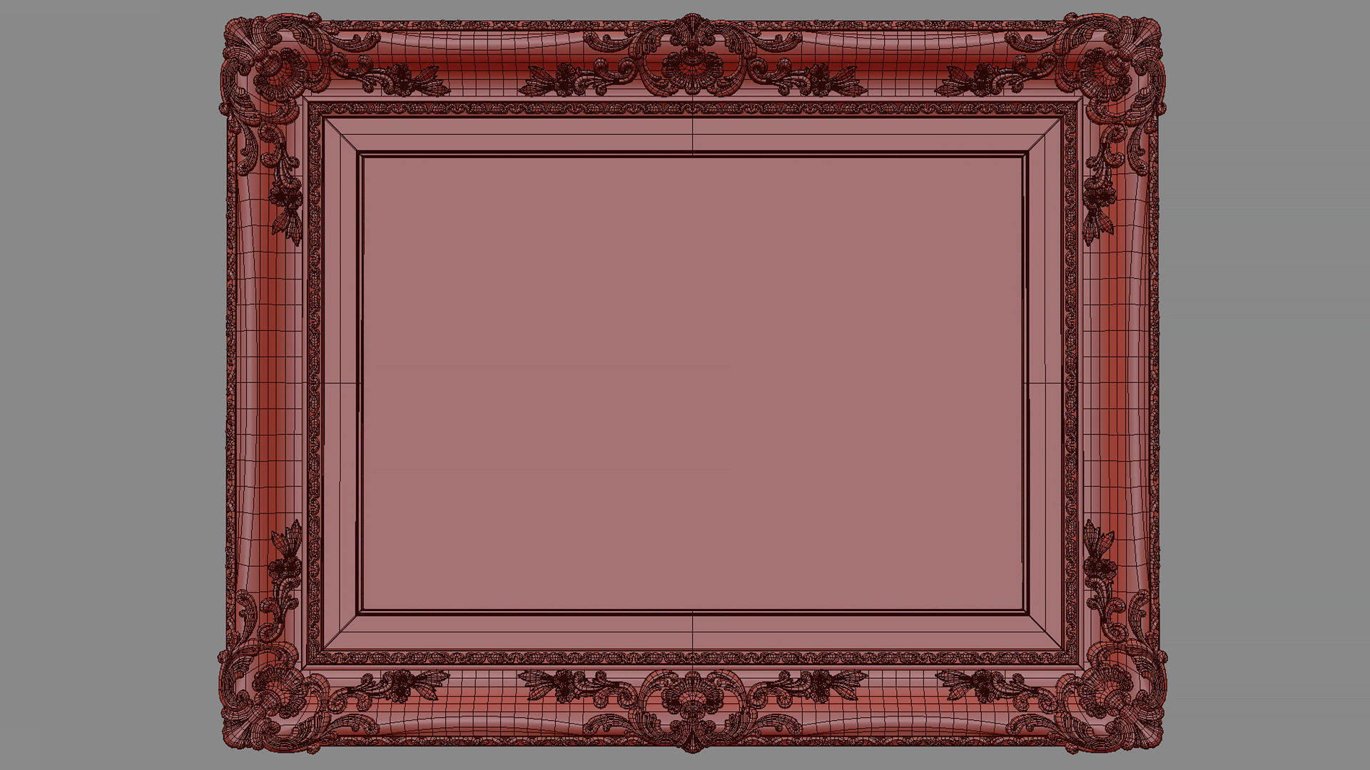 Frame picture gold v3 3D model_10