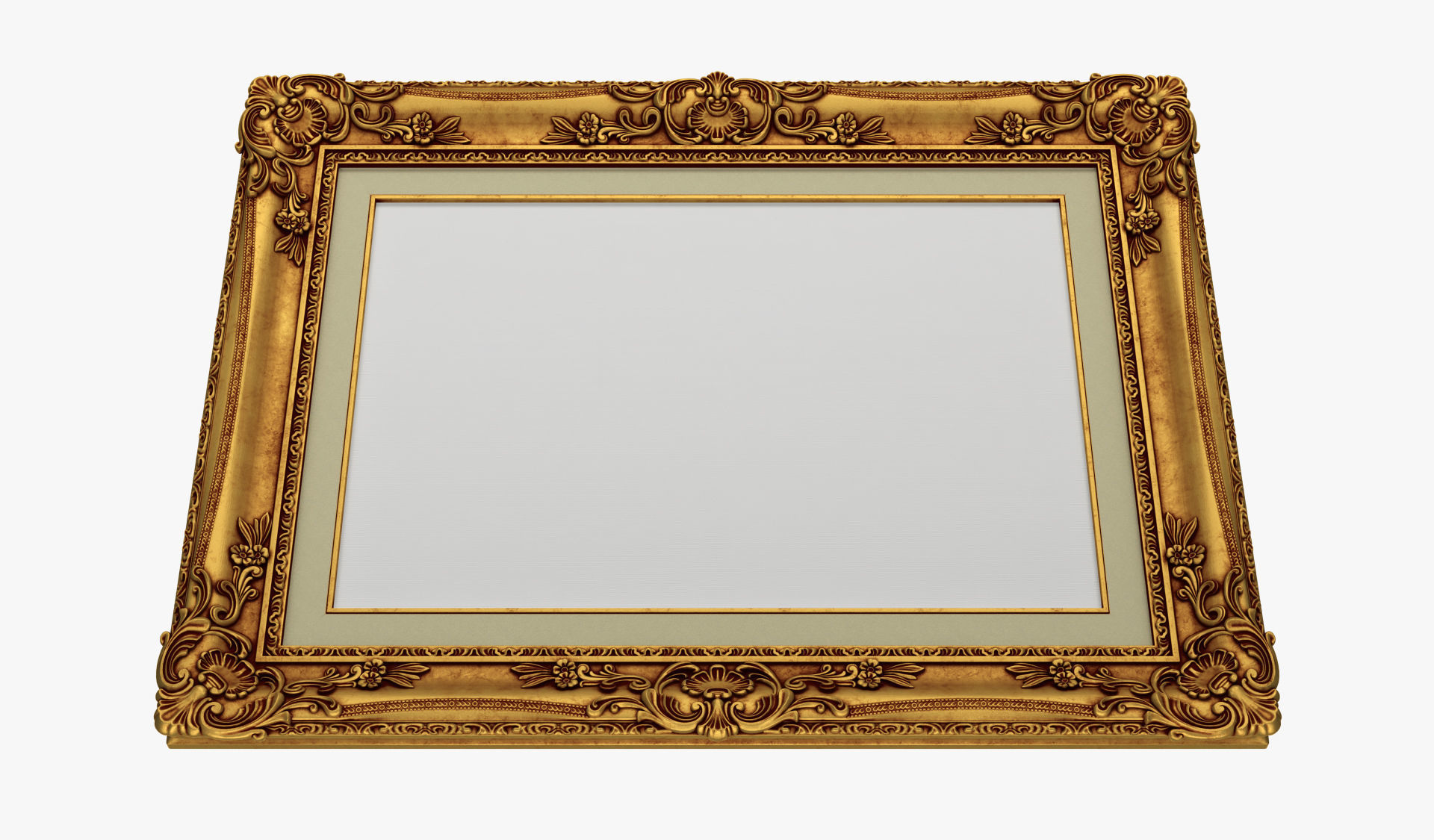 Frame picture gold v3 3D model_4