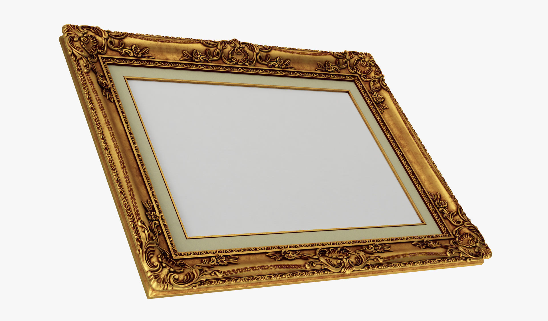Frame picture gold v3 3D model_3