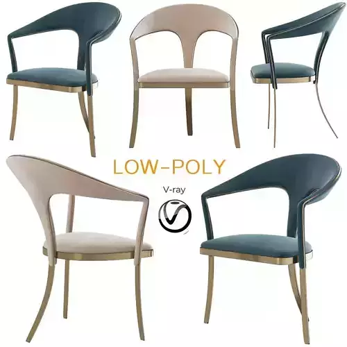 Brass Vidal Grau Cosmos Chairs 3d model