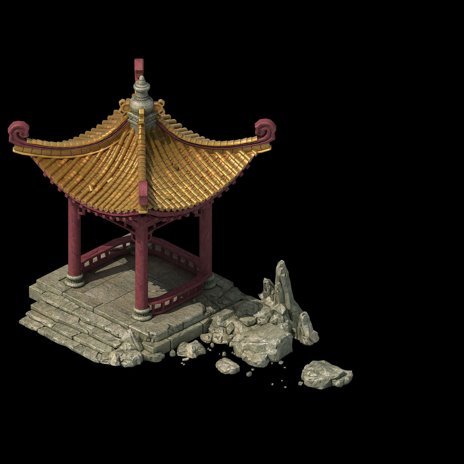 Game Building - Xinshoucun - Pavilion 17 3D model_1