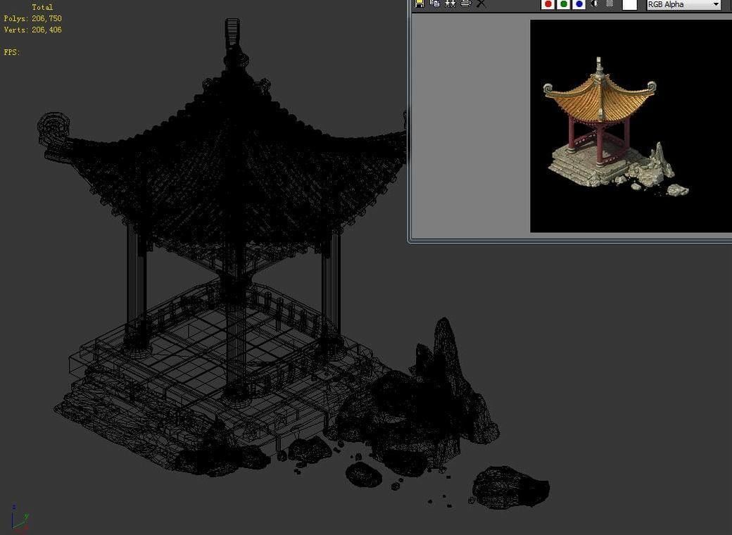Game Building - Xinshoucun - Pavilion 17 3D model_5