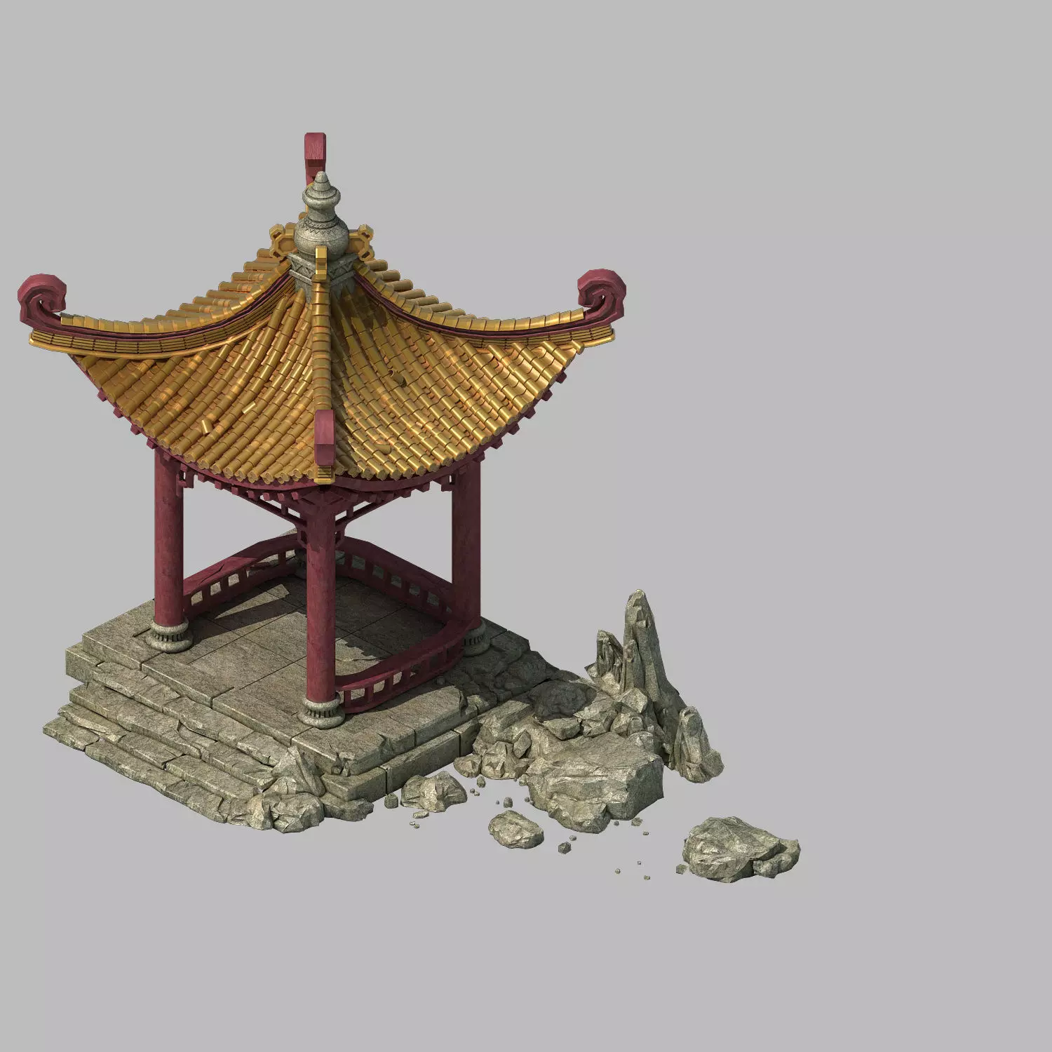 Game Building - Xinshoucun - Pavilion 17 3D model_0