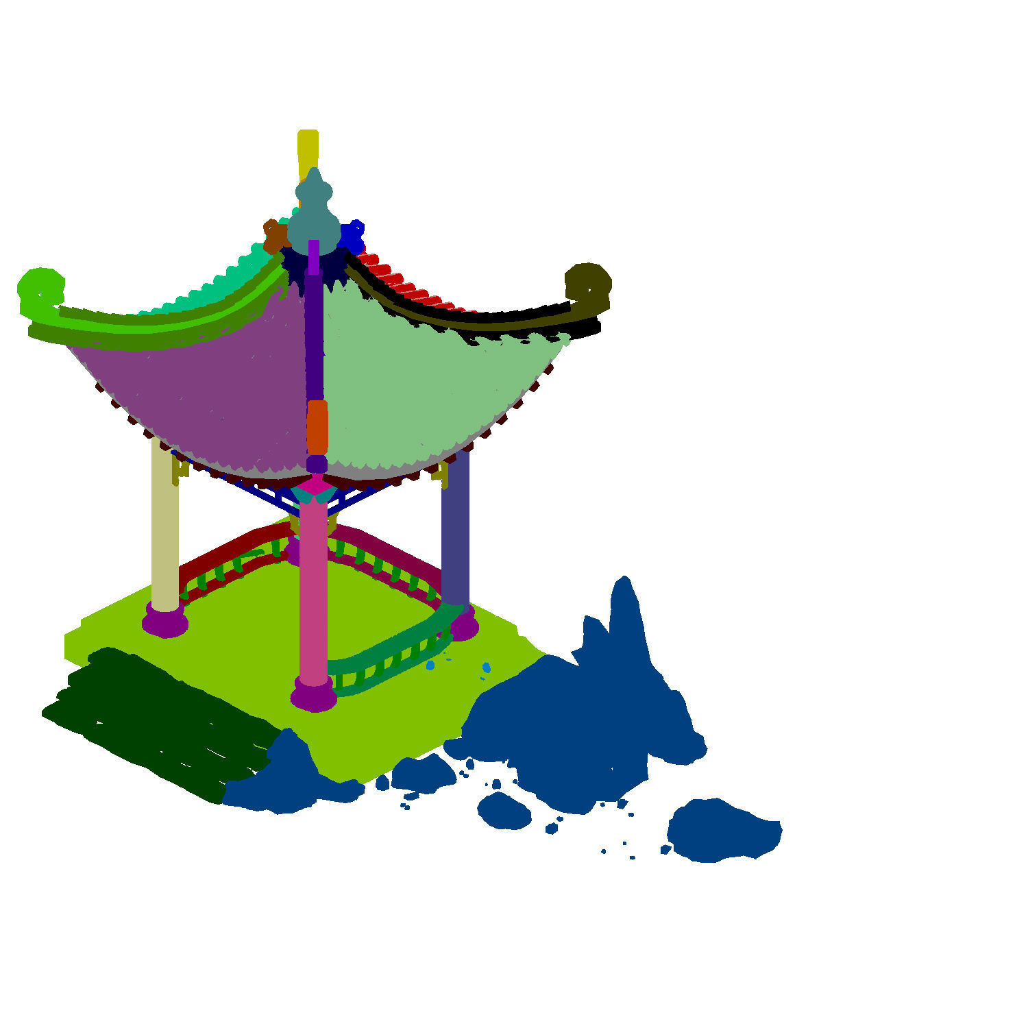 Game Building - Xinshoucun - Pavilion 17 3D model_3