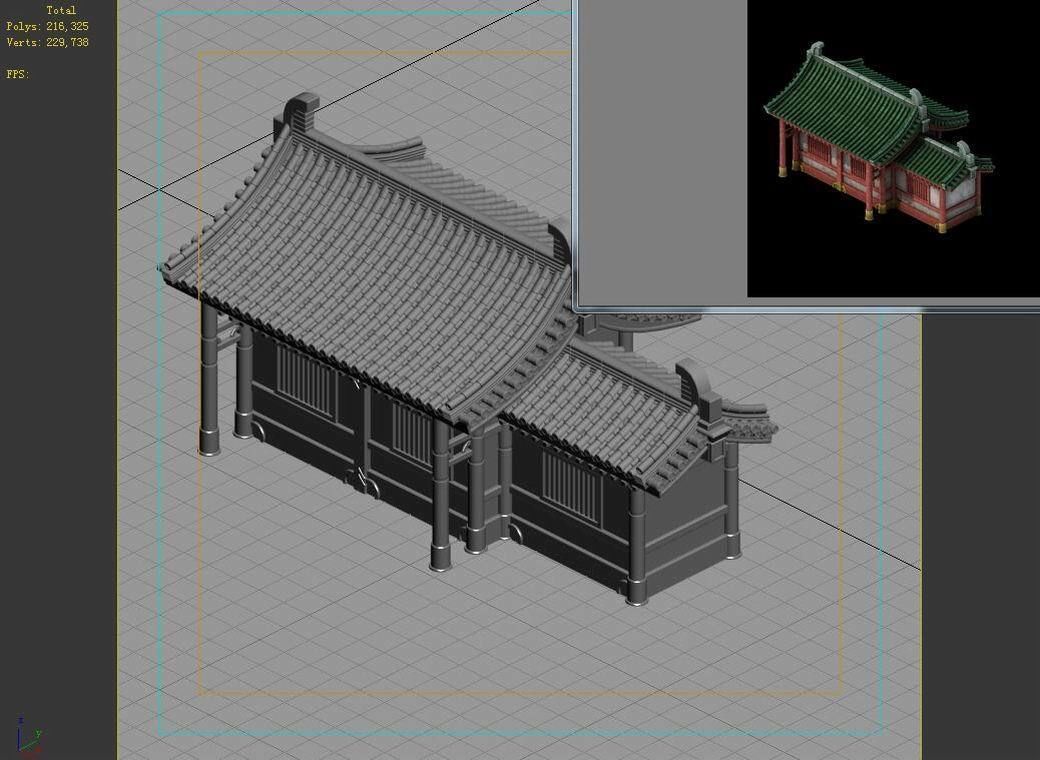 Game Building - Yan overlooking the house 01 3D model_6