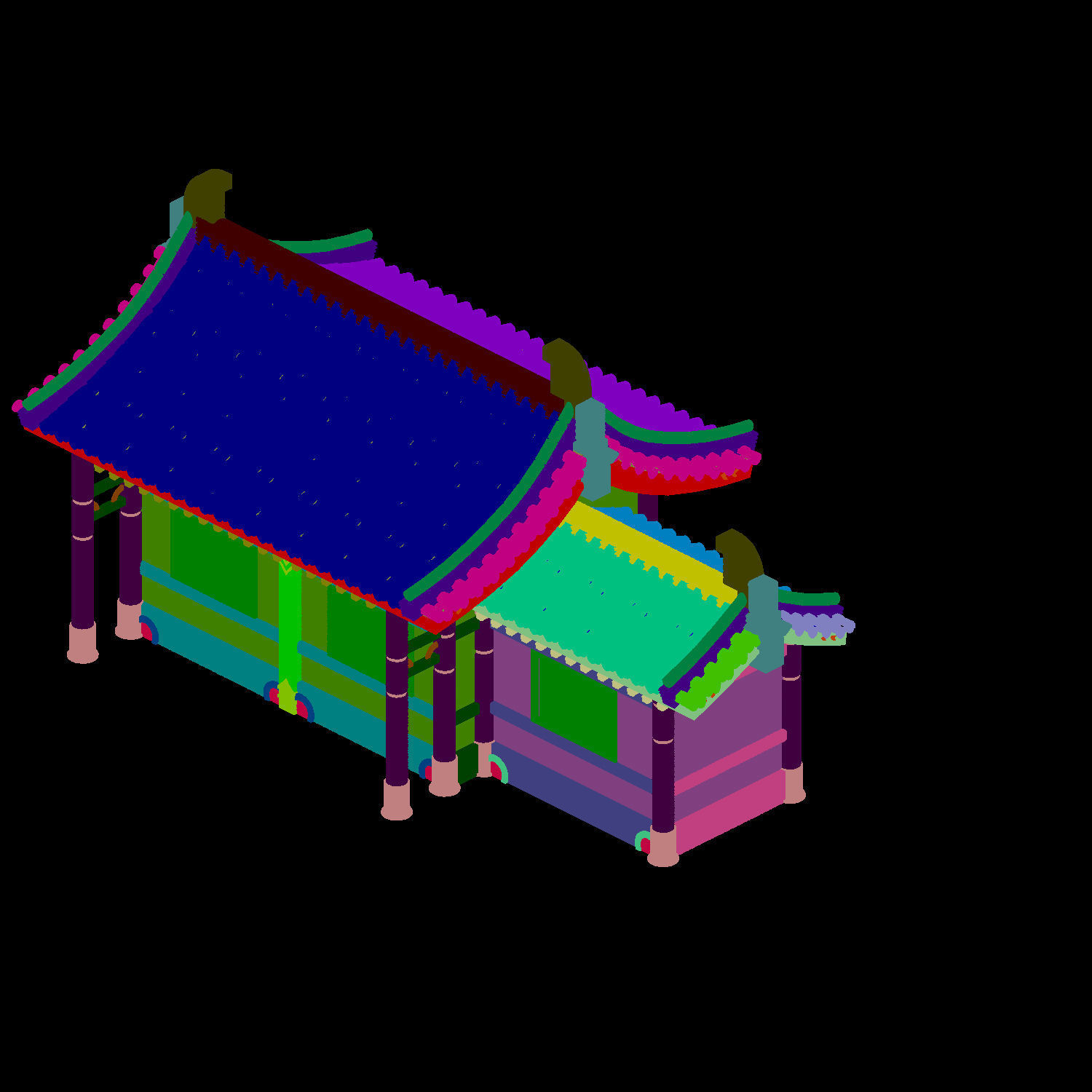 Game Building - Yan overlooking the house 01 3D model_3