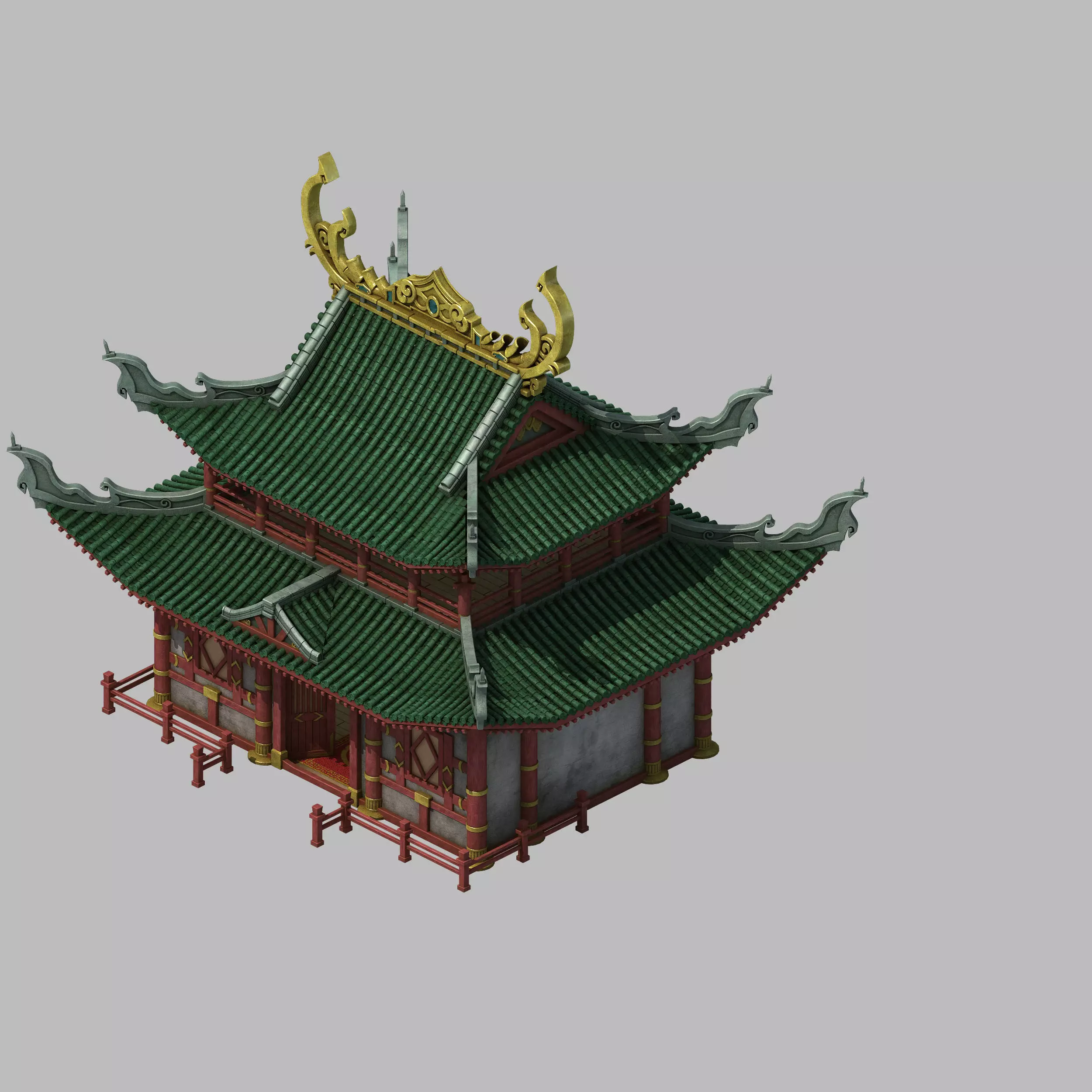 Game Building - Yan overlooking the house 02 3D model_0