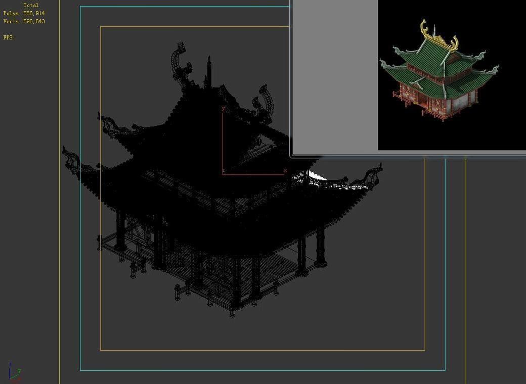 Game Building - Yan overlooking the house 02 3D model_5