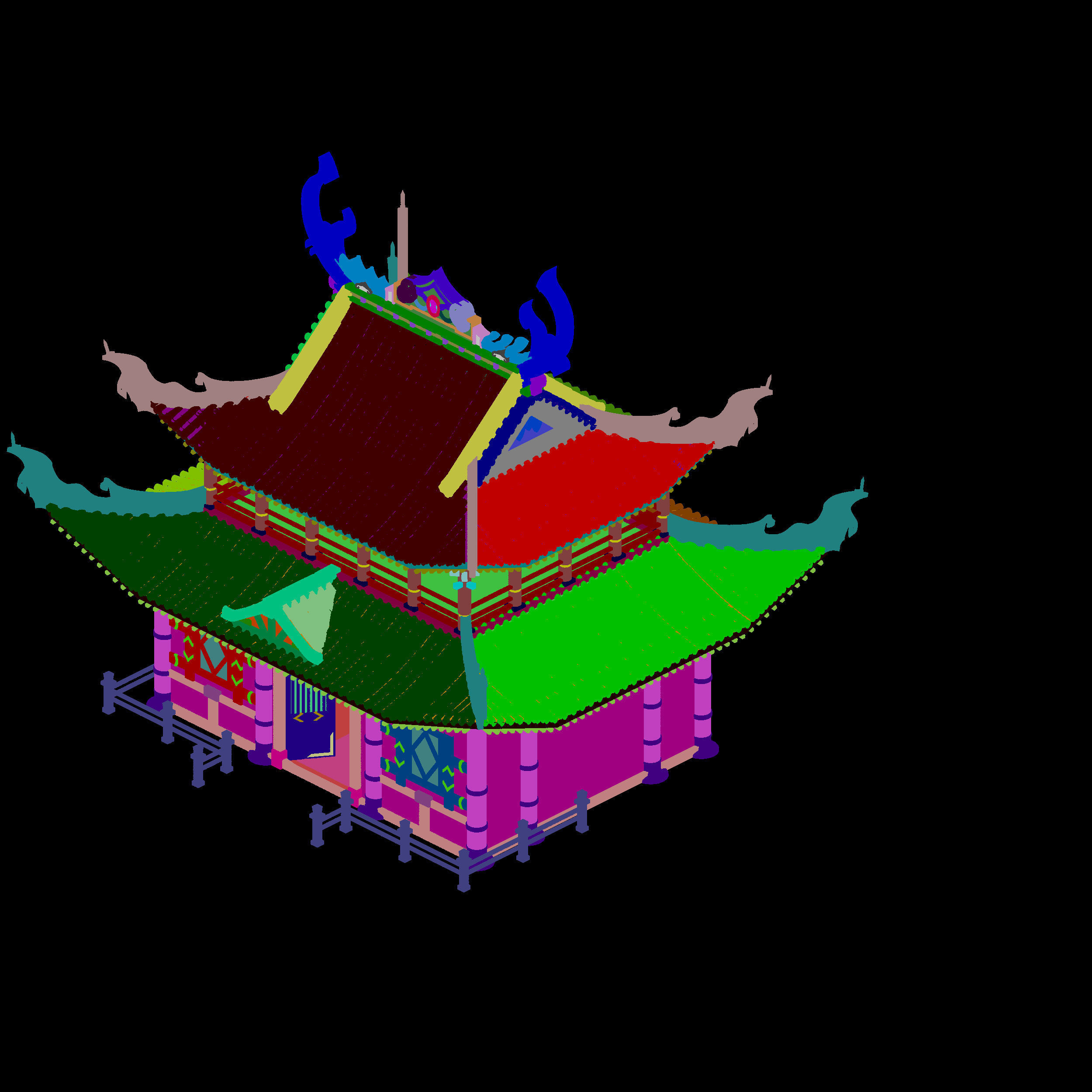 Game Building - Yan overlooking the house 02 3D model_3