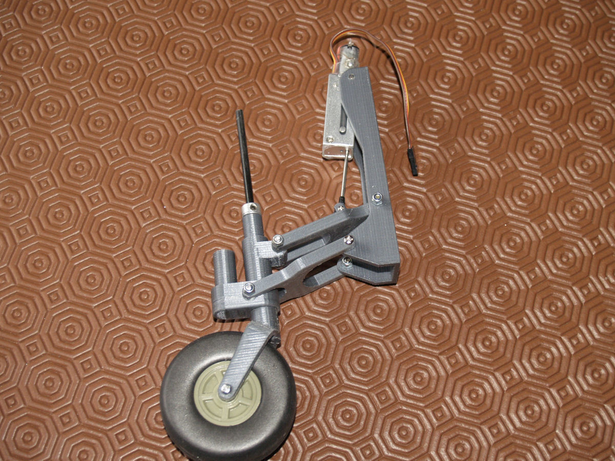 6th Scale retracting tailwheel assembly for FW-190 WW2 fighter 3D print model_1