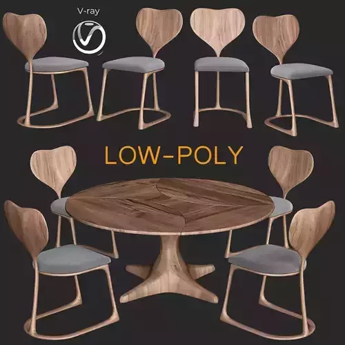 Product Detail - Lily Pad Table and Chairs II 3d model