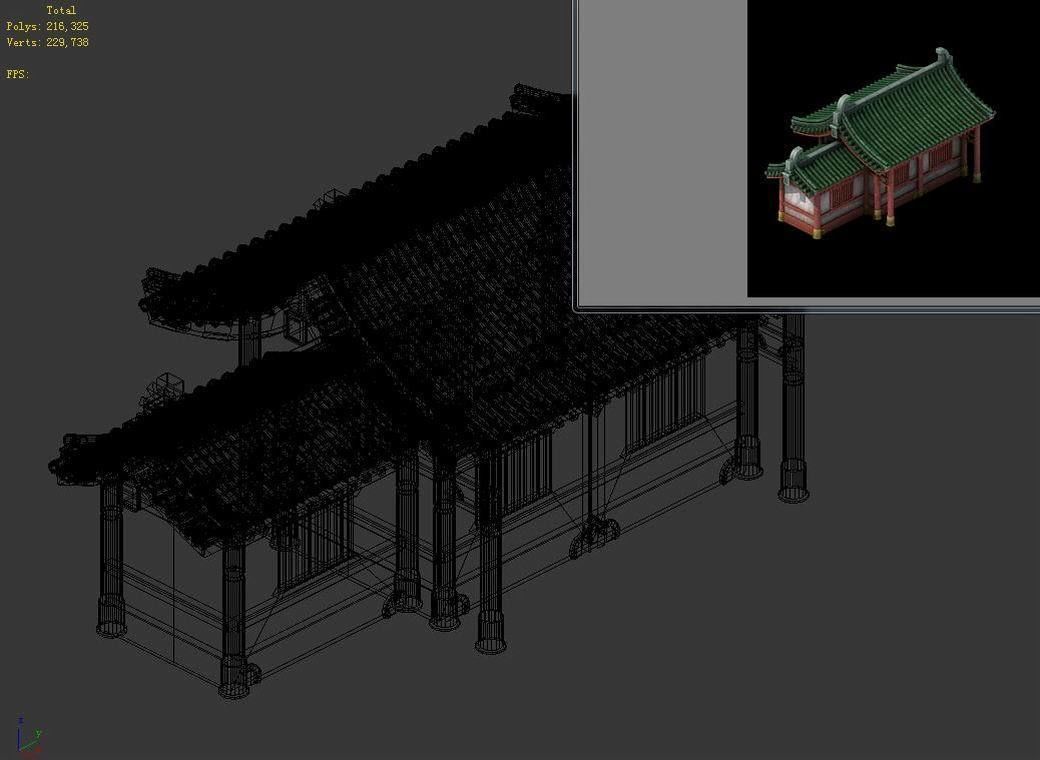 Game Building - Yan overlooking the house 05 3D model_6