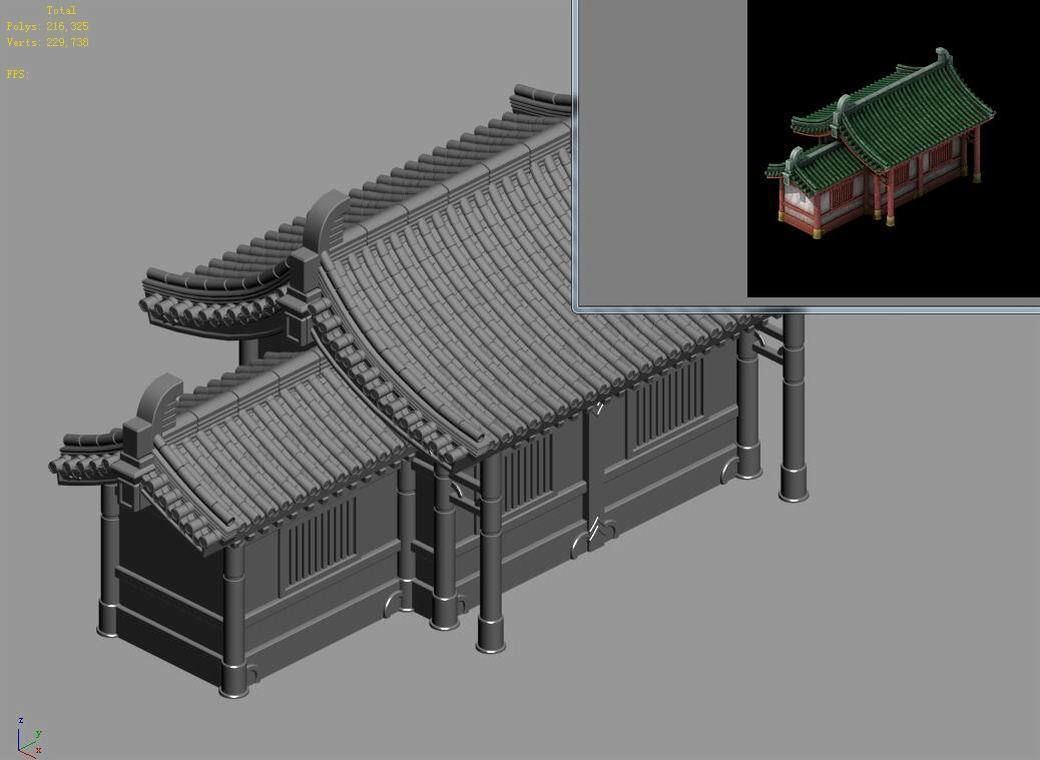 Game Building - Yan overlooking the house 05 3D model_5