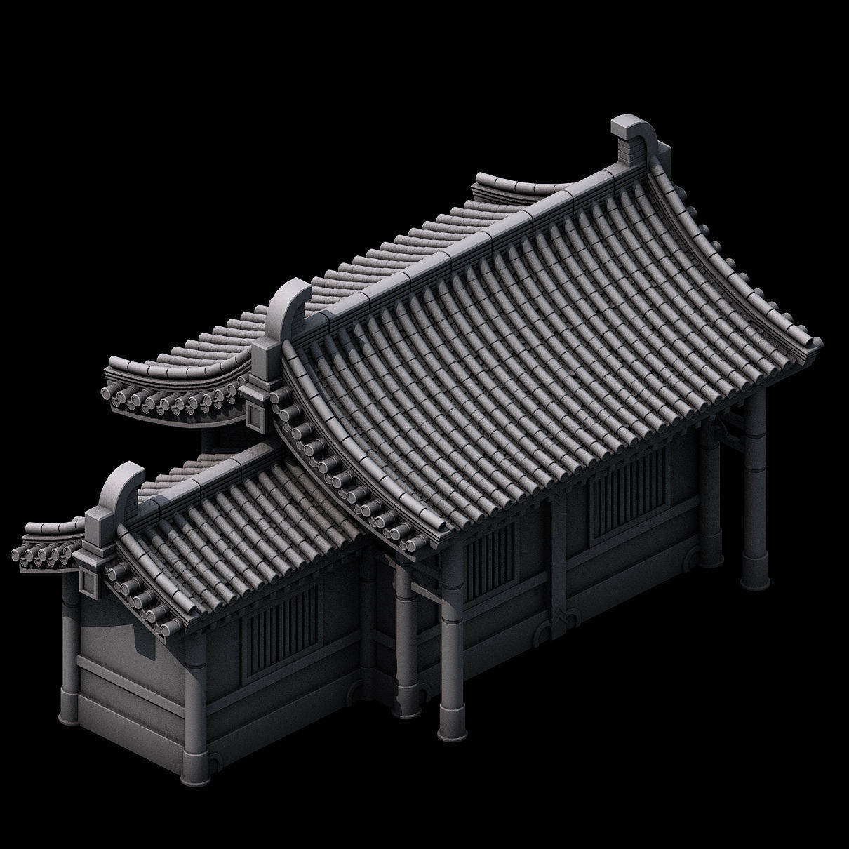 Game Building - Yan overlooking the house 05 3D model_3