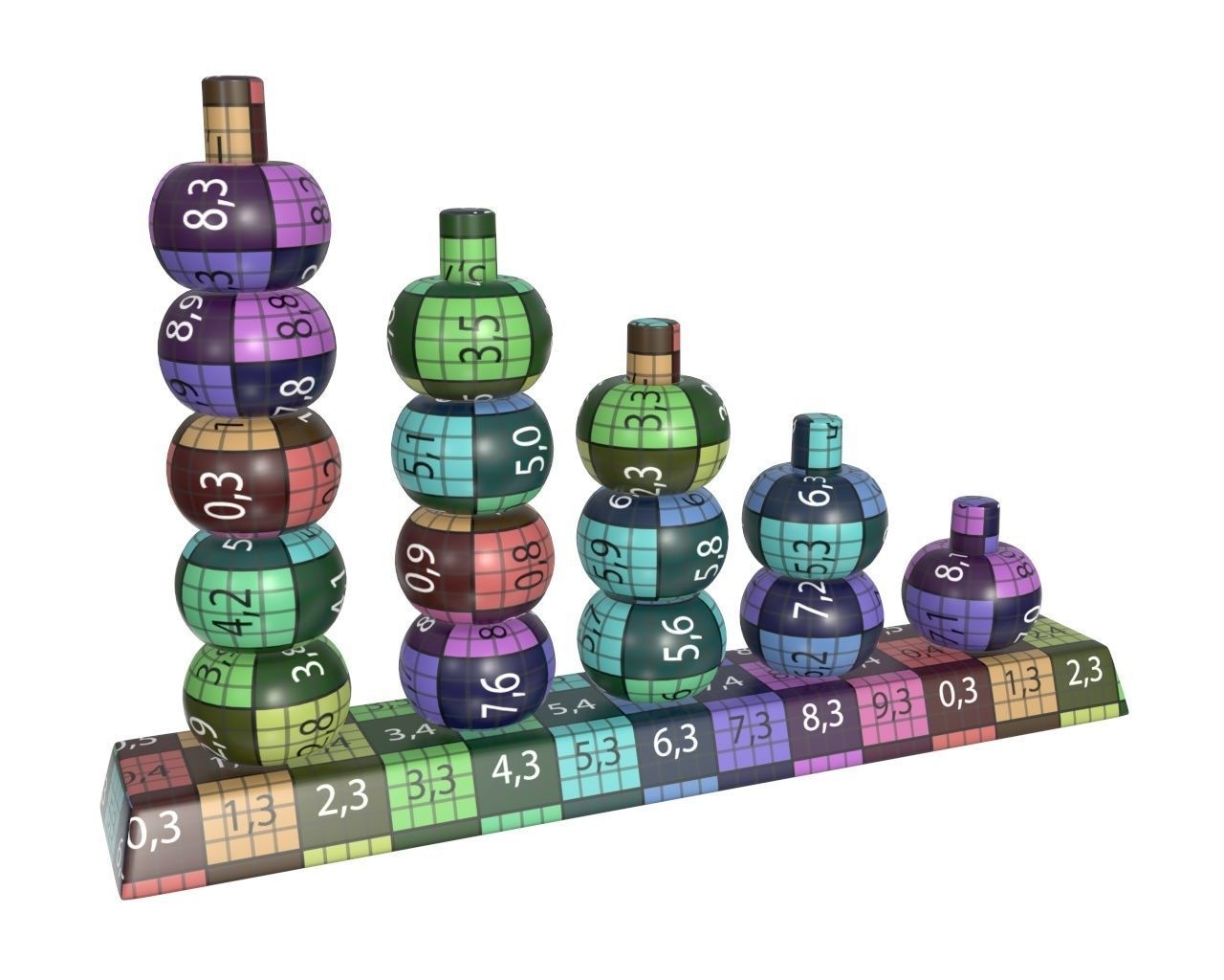 Scores wooden toy 3D model_9