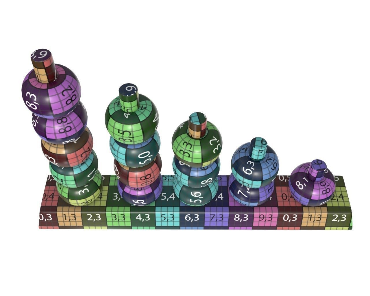 Scores wooden toy 3D model_12