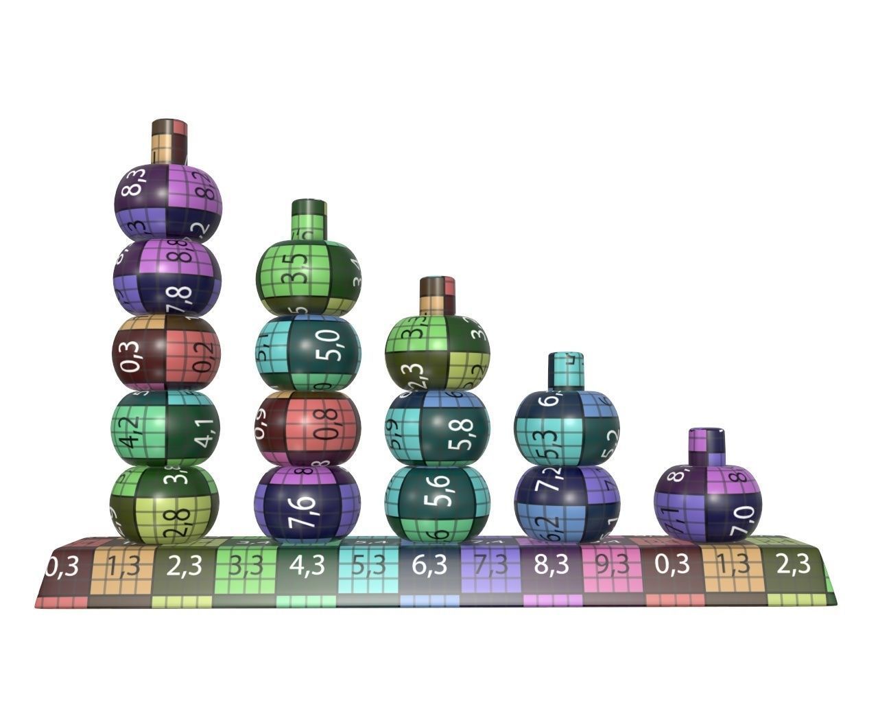 Scores wooden toy 3D model_10