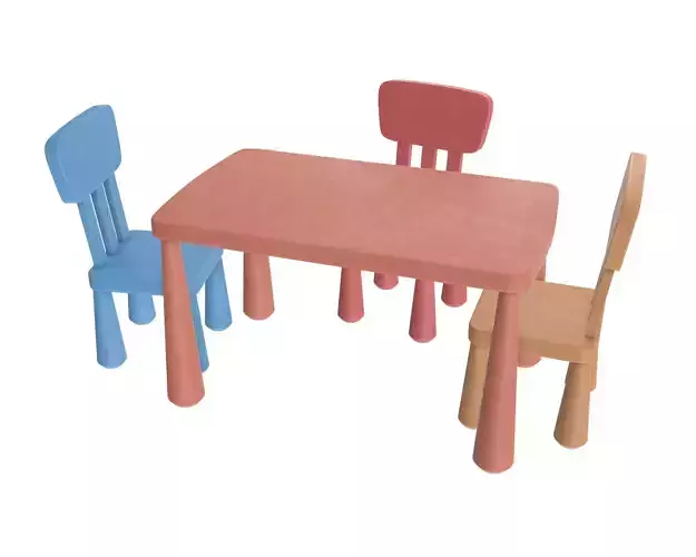 Table and chairs 3D model