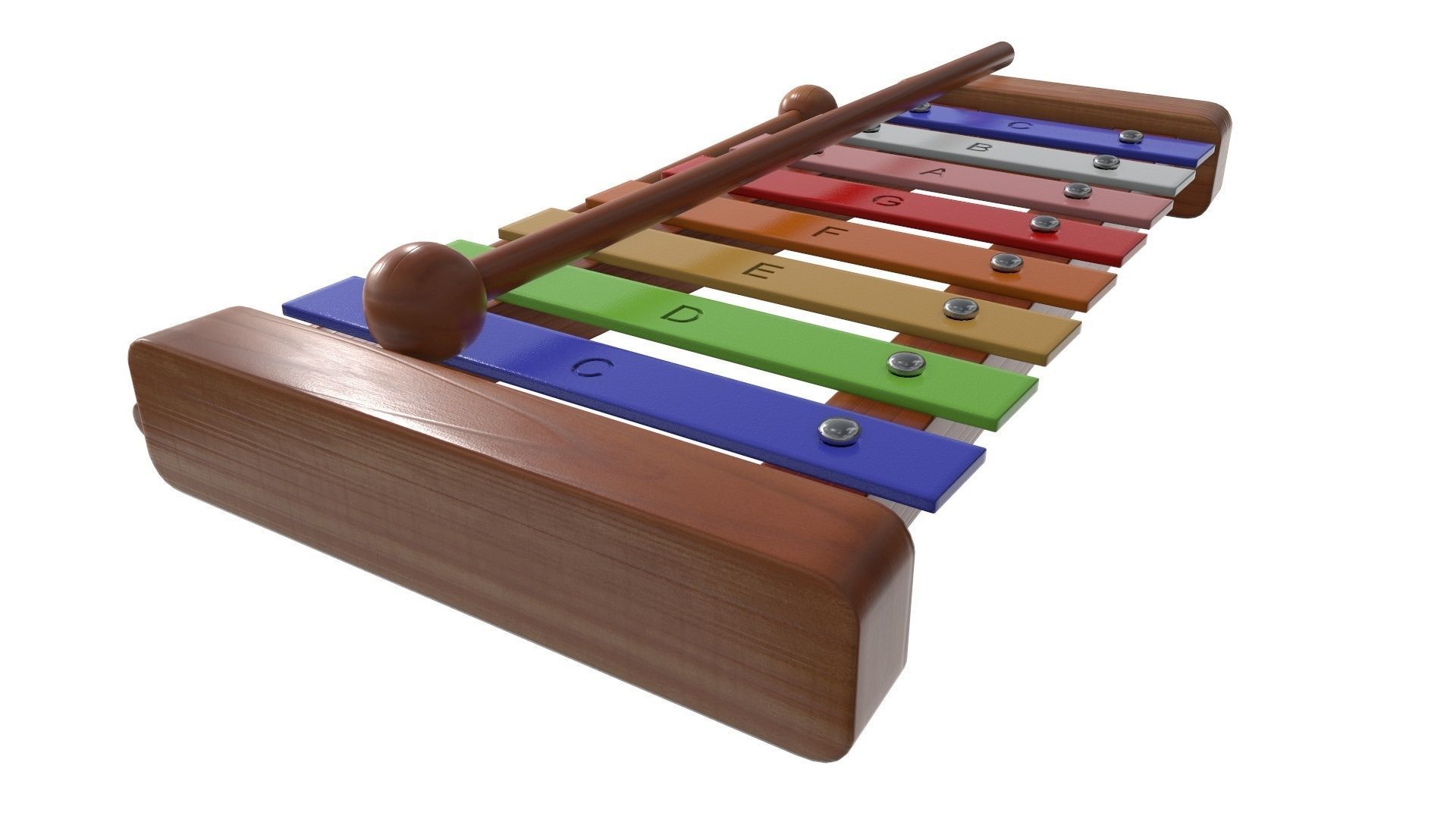 Xylophone rainbow childrens 3D model_5