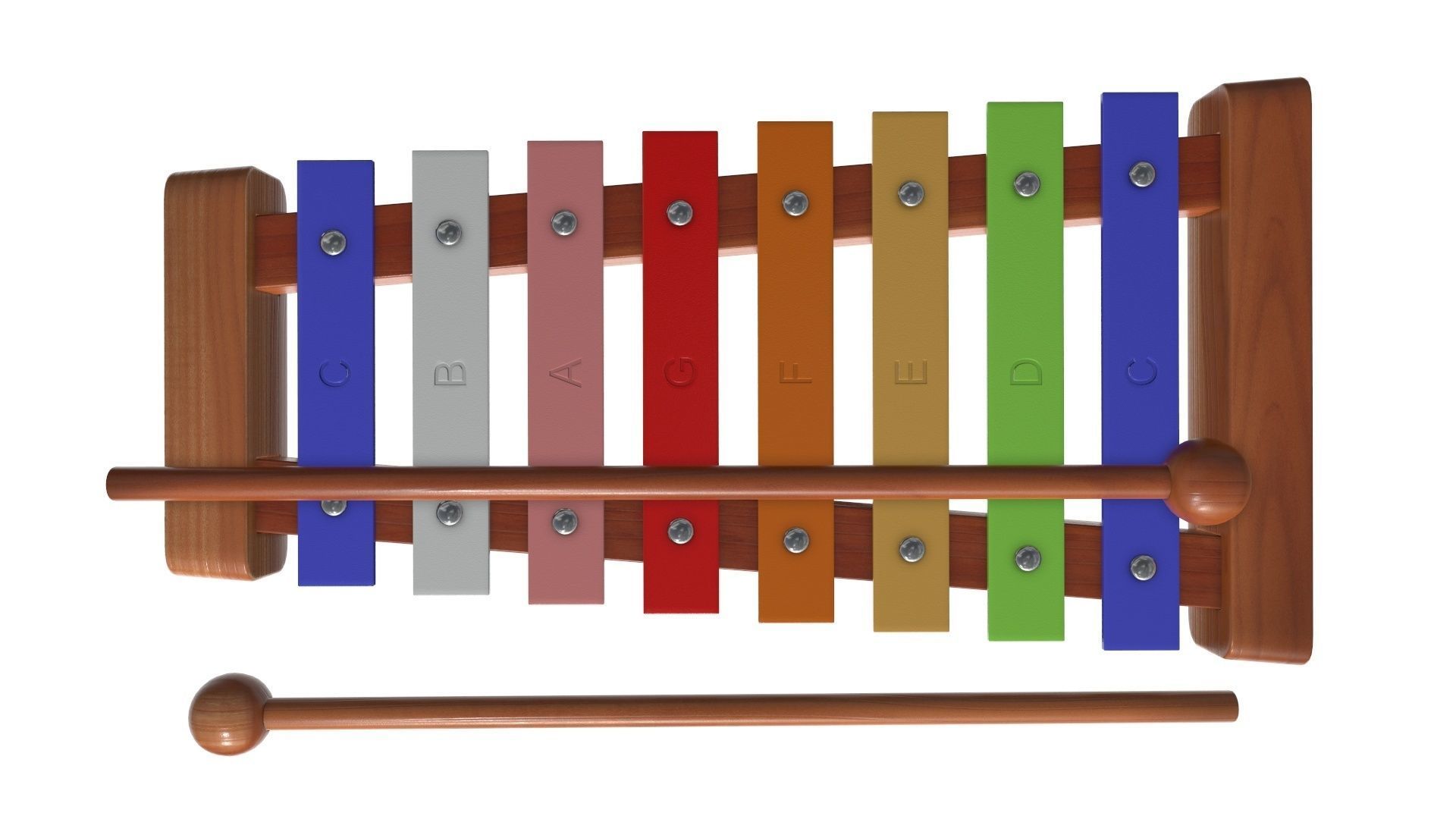 Xylophone rainbow childrens 3D model_3