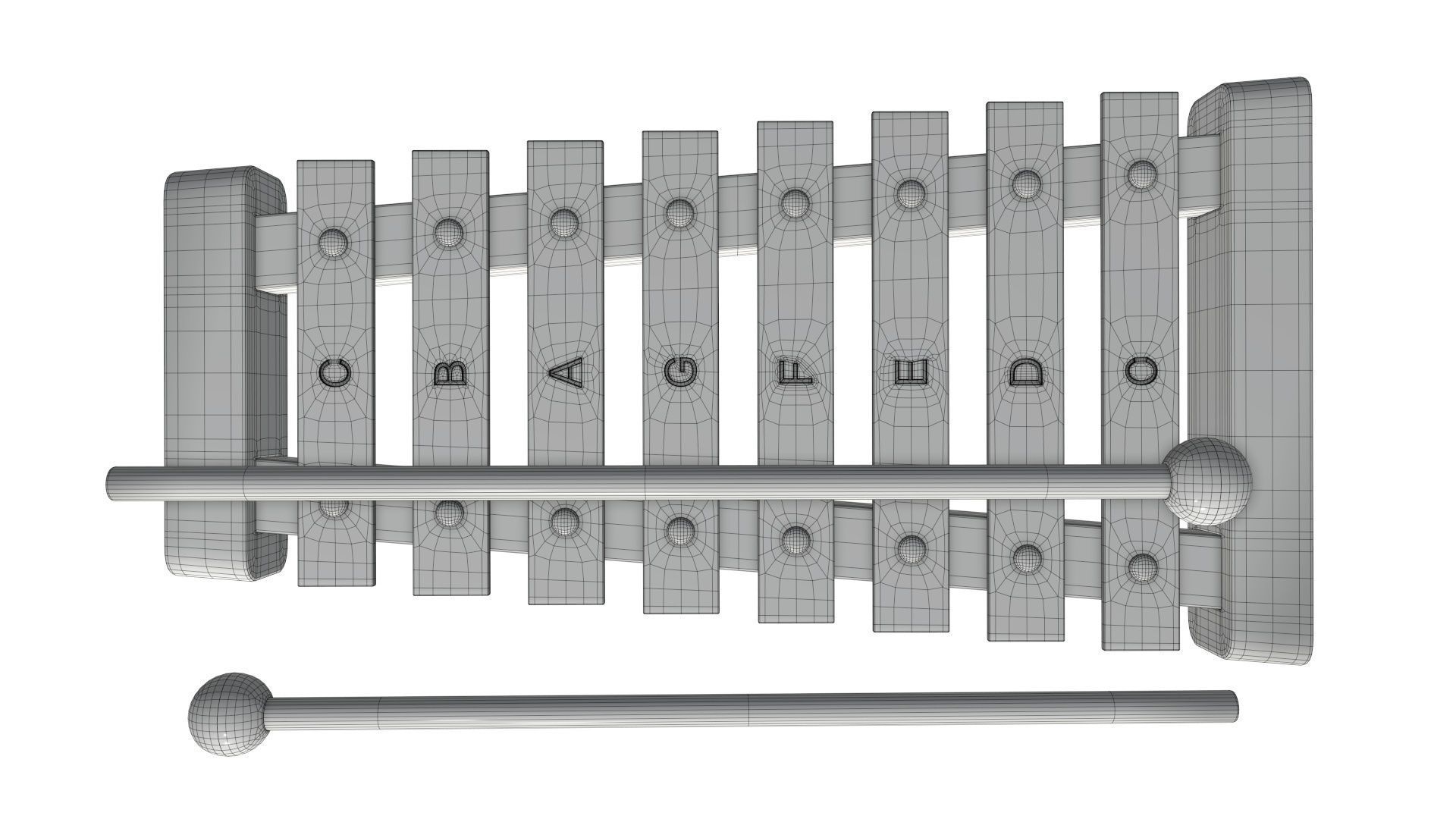 Xylophone rainbow childrens 3D model_7