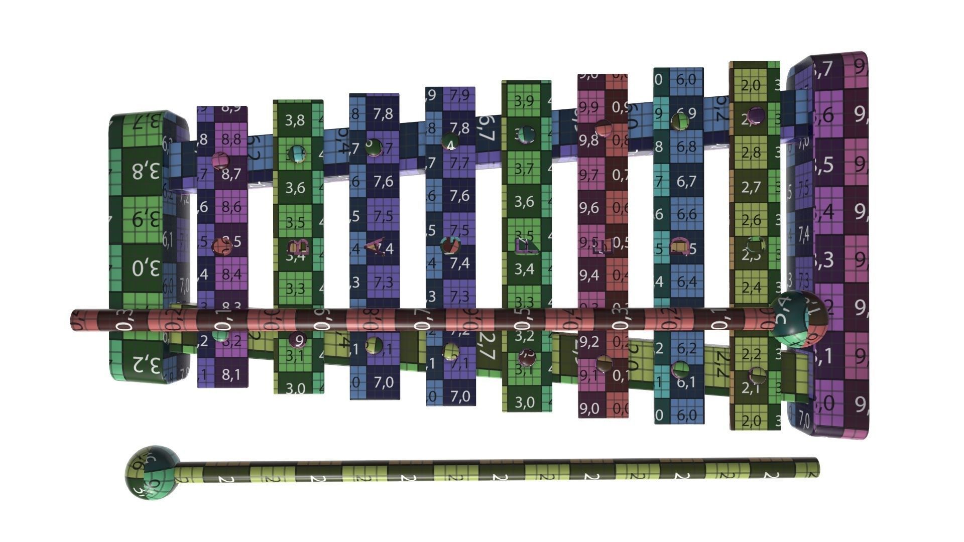 Xylophone rainbow childrens 3D model_11