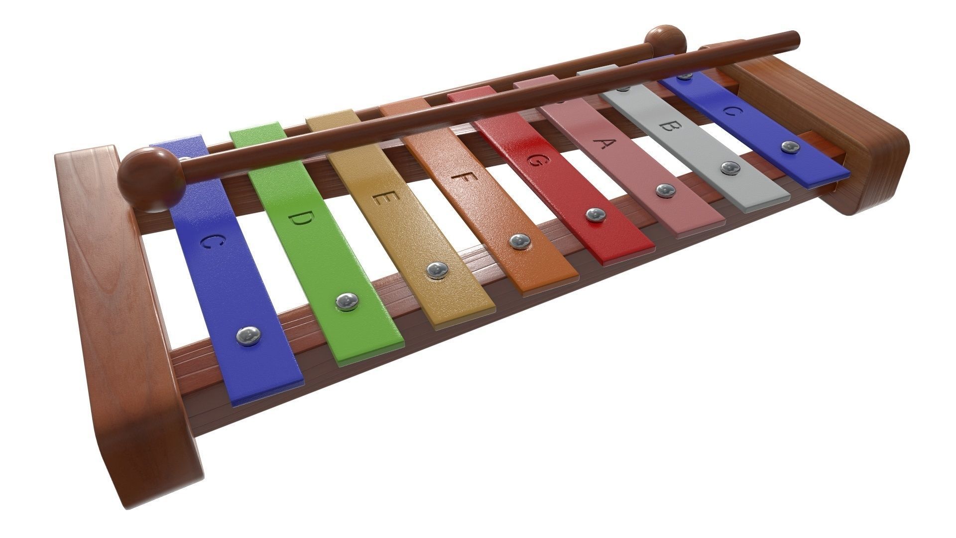 Xylophone rainbow childrens 3D model_4
