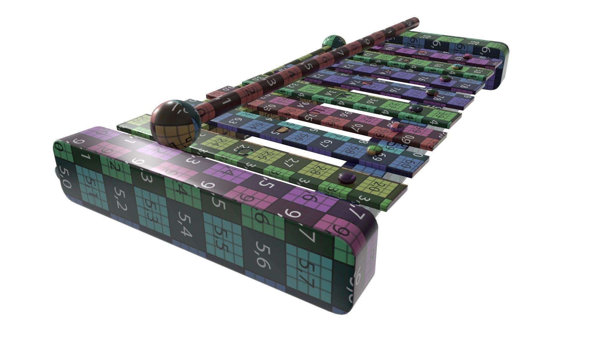 Xylophone rainbow childrens 3D model_13