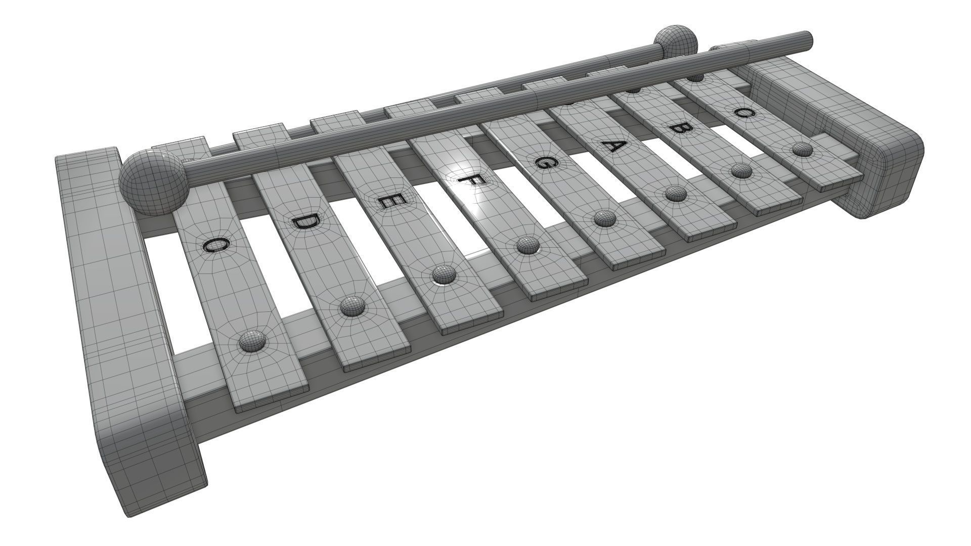 Xylophone rainbow childrens 3D model_8