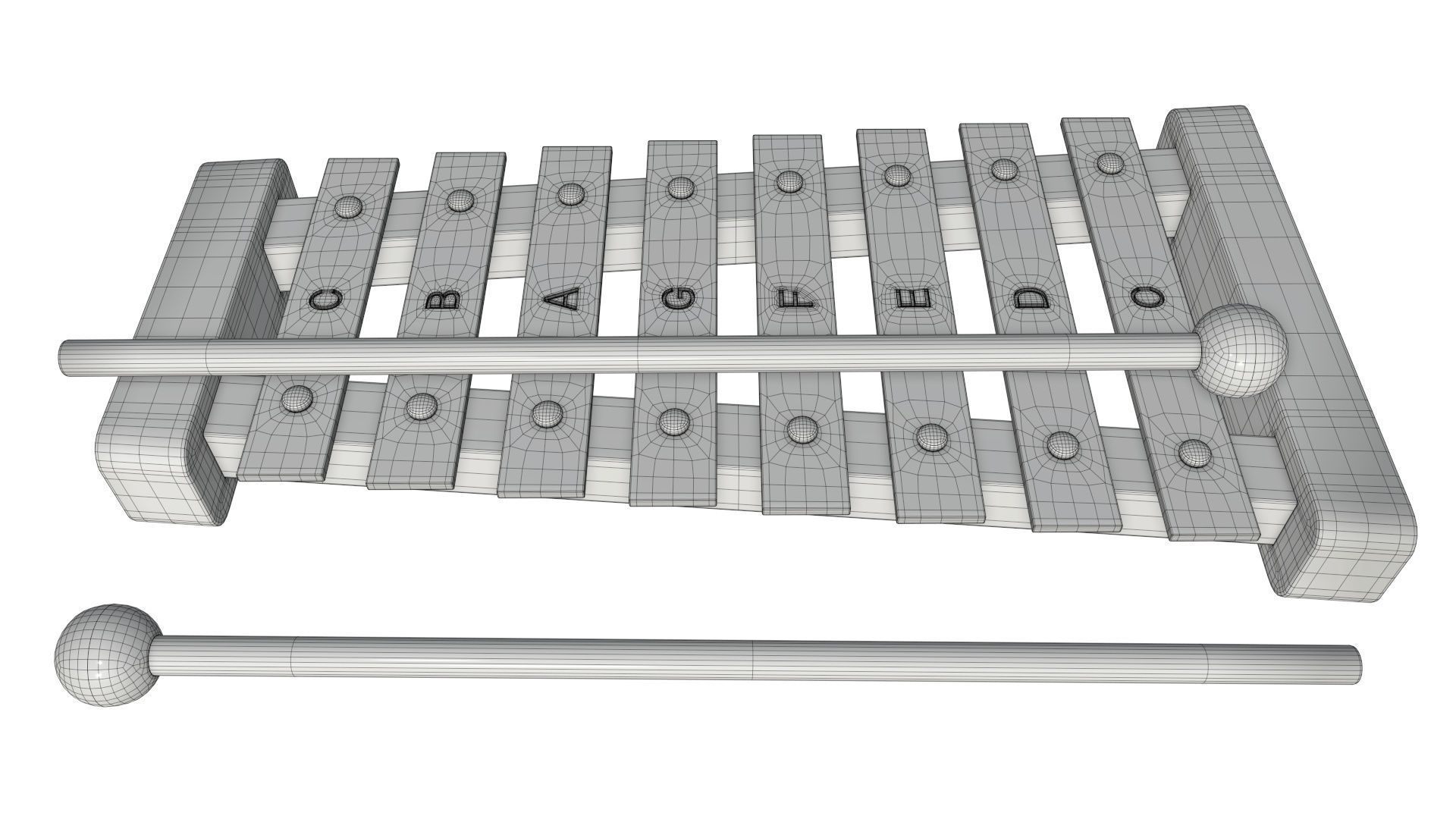 Xylophone rainbow childrens 3D model_6