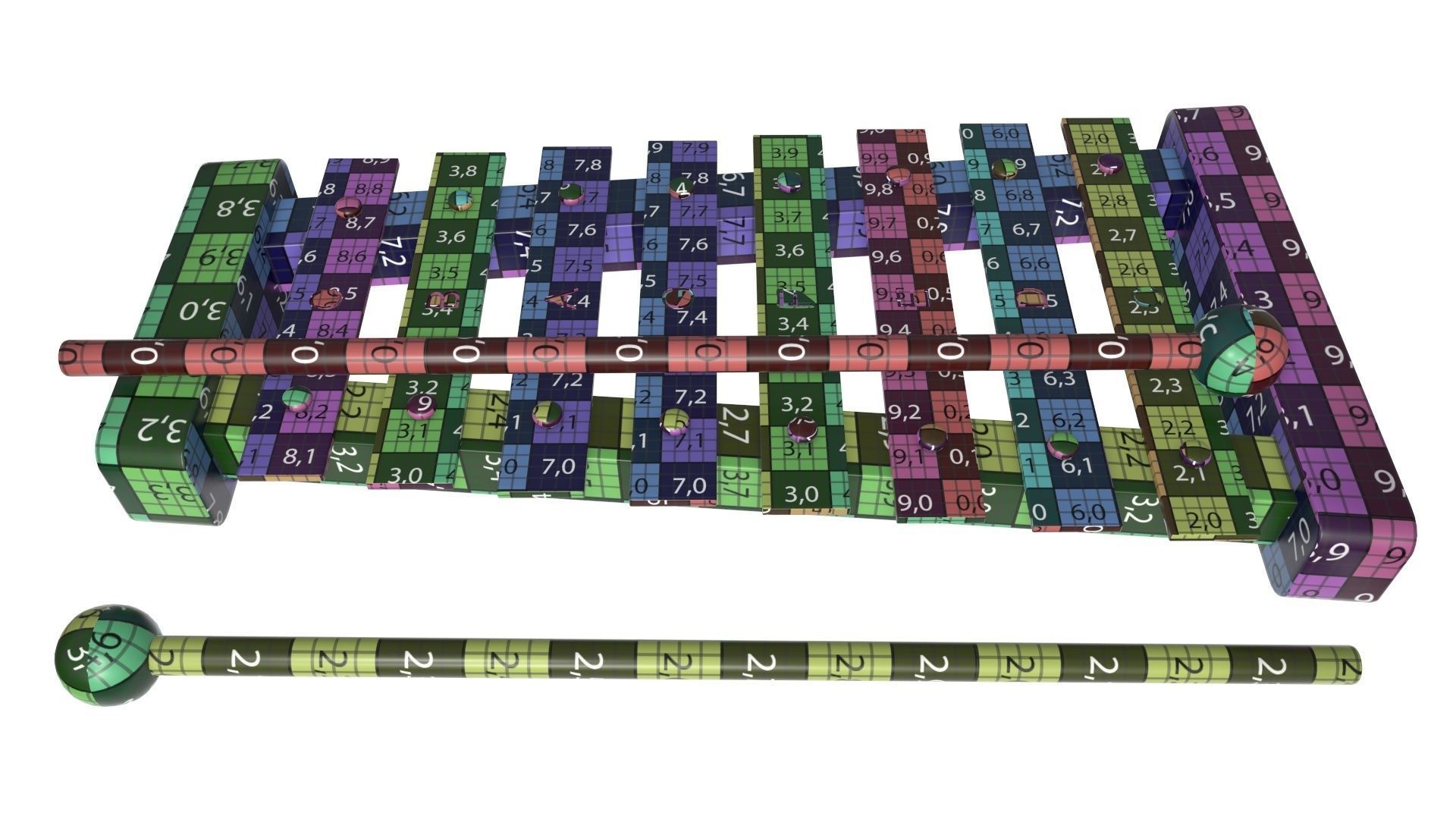 Xylophone rainbow childrens 3D model_10