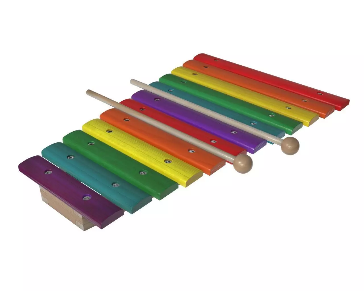 Xylophone toy colored 3D model_0