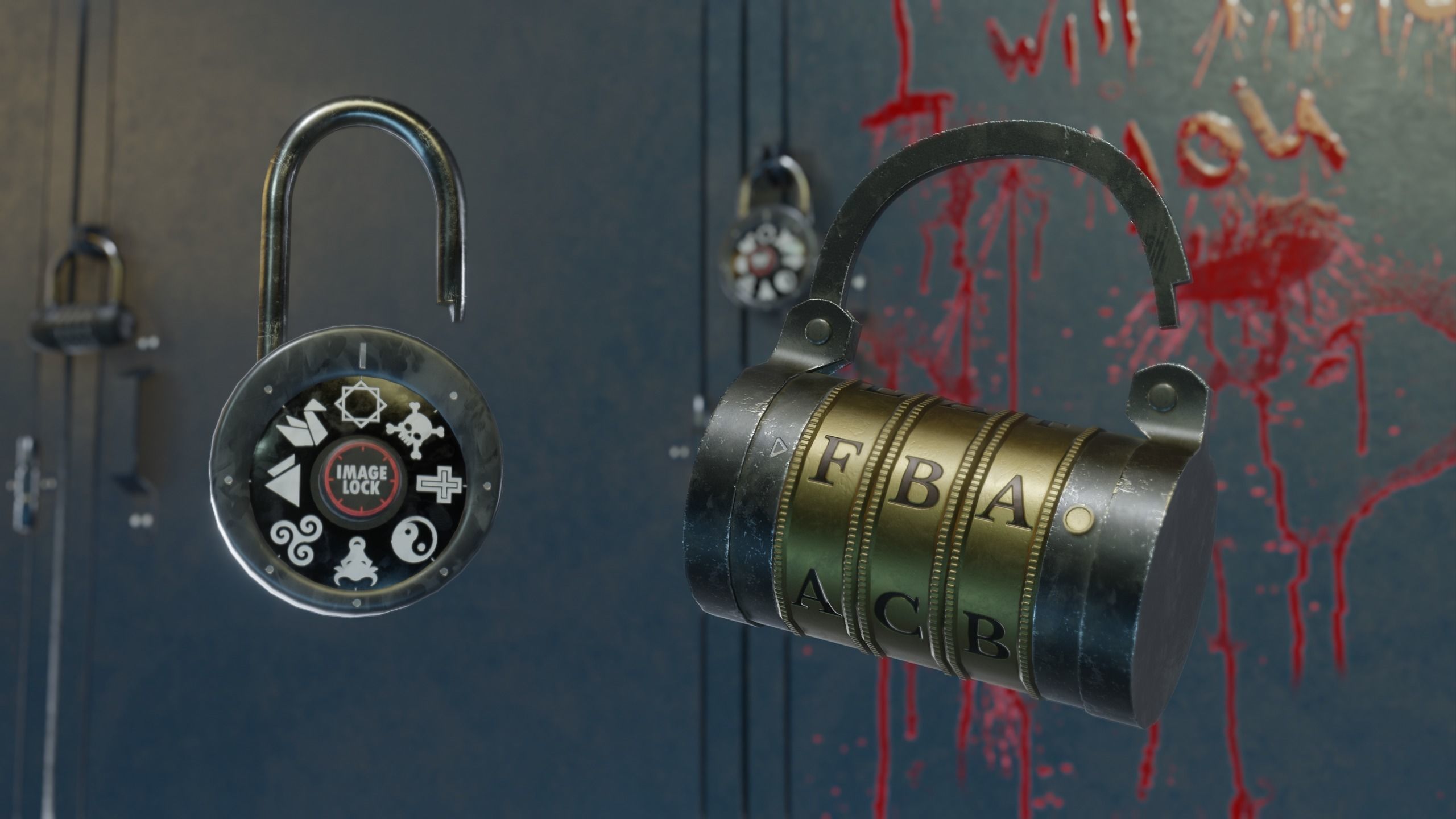 3D model Padlock Pack PBR Game Ready VR / AR / lowpoly CGTrader
