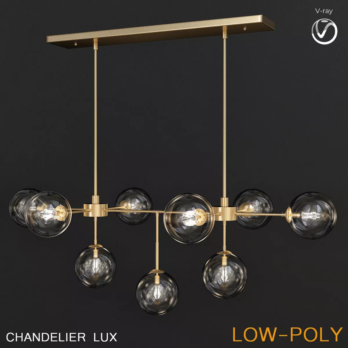 CHANDELIER LUX 3d model Low-poly 3D model_0