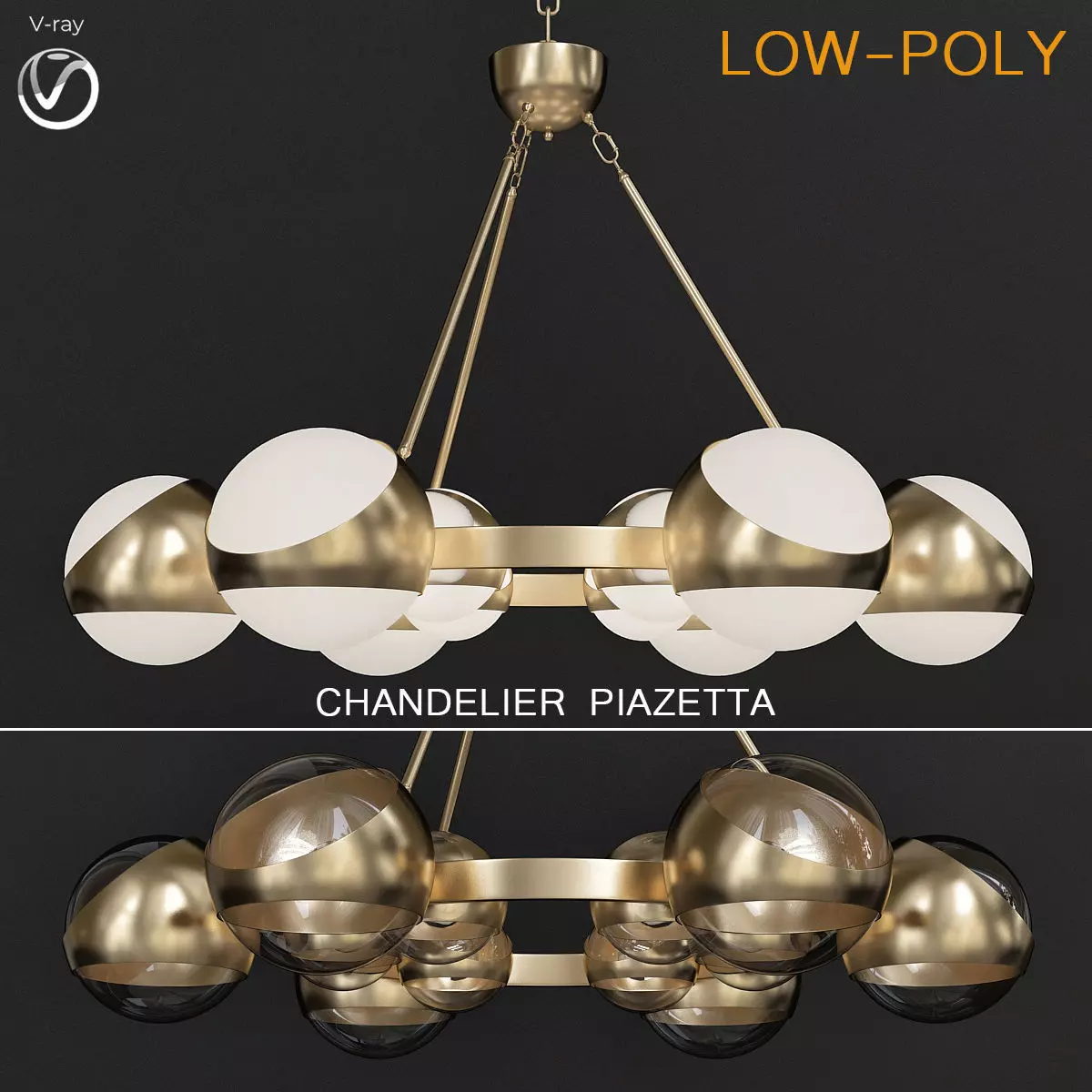 CHANDELIER PIAZETTA 3d model Low-poly 3D model_0