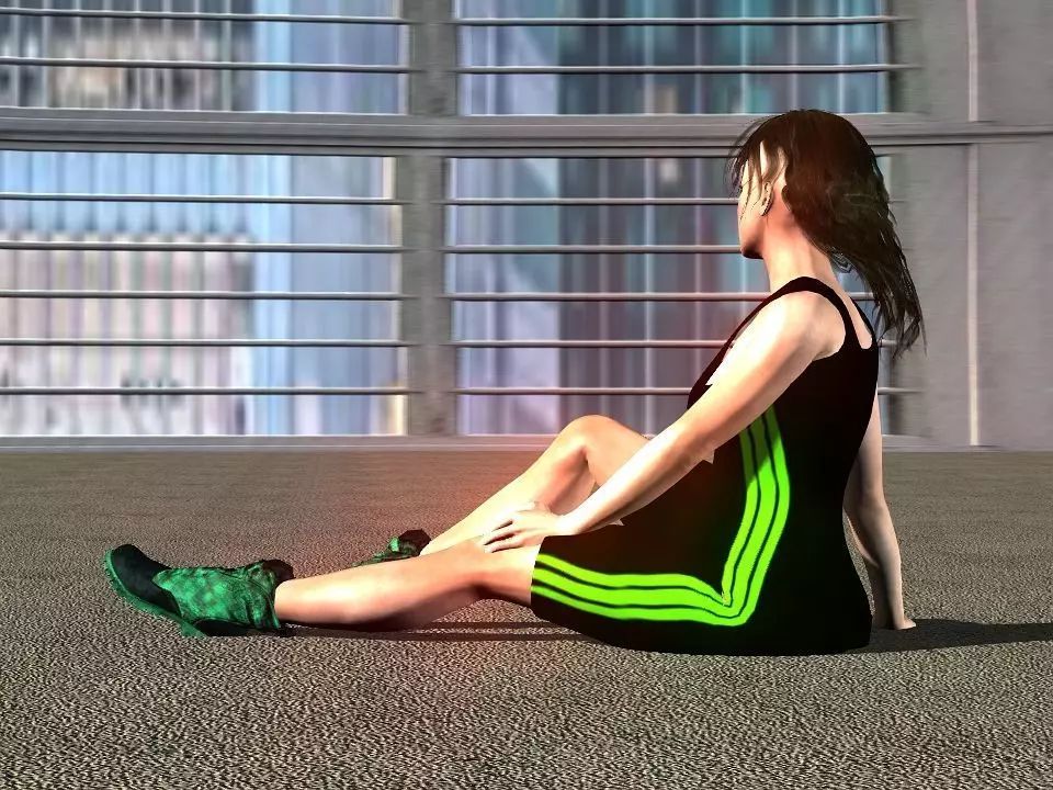 Fitness suit Low-poly 3D model_0