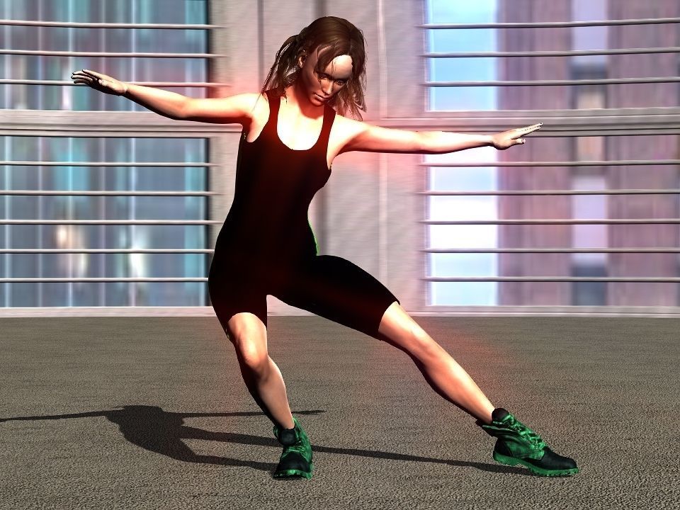 Fitness suit Low-poly 3D model_14