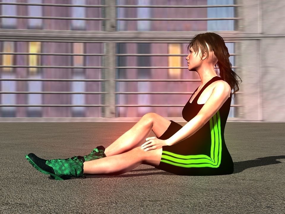 Fitness suit Low-poly 3D model_6