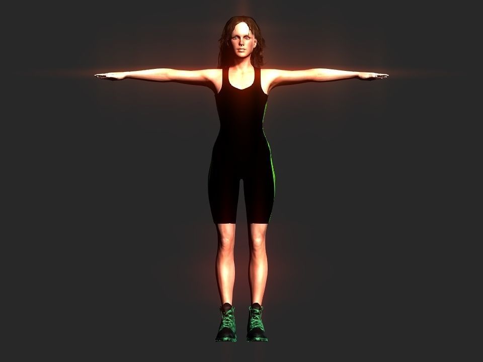 Fitness suit Low-poly 3D model_1