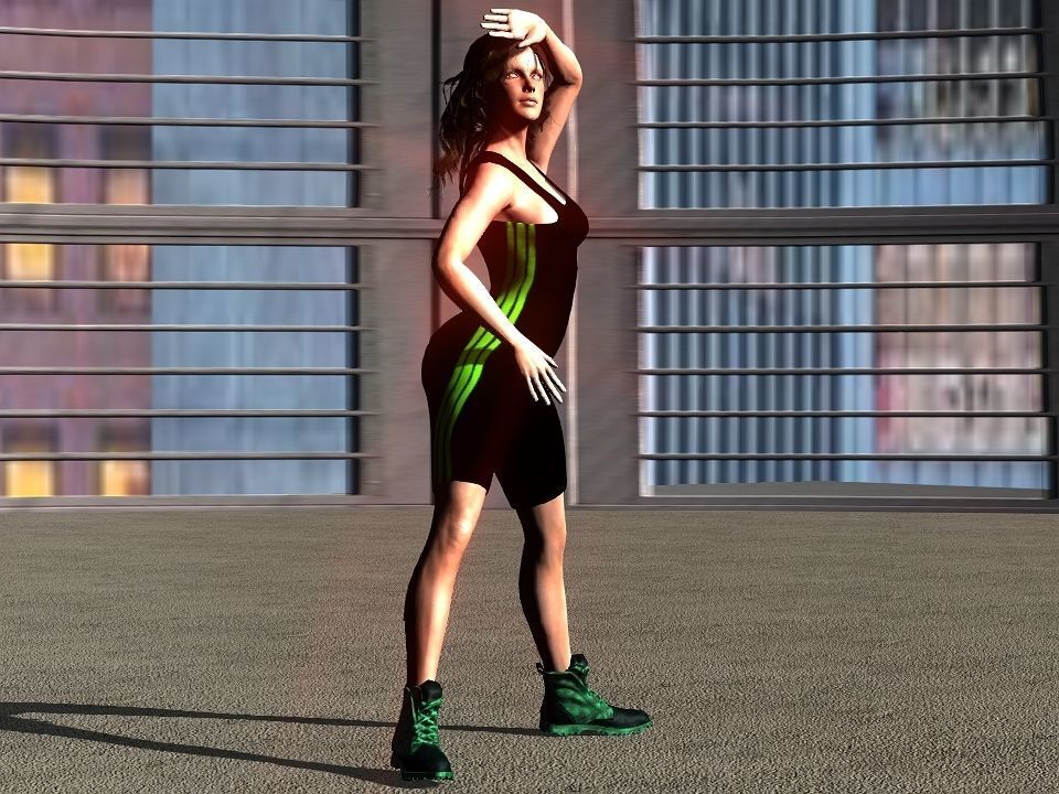 Fitness suit Low-poly 3D model_40