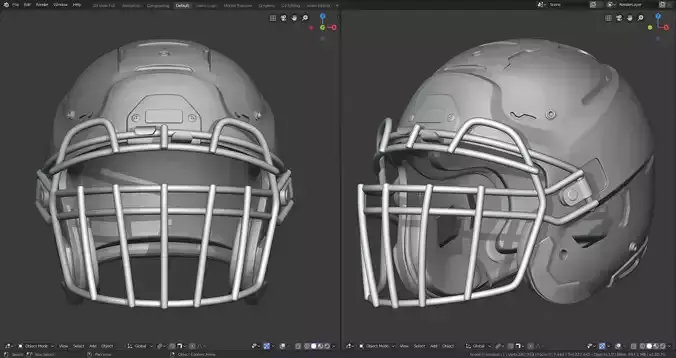 Modern Football Helmet with various Facemasks 3D print model