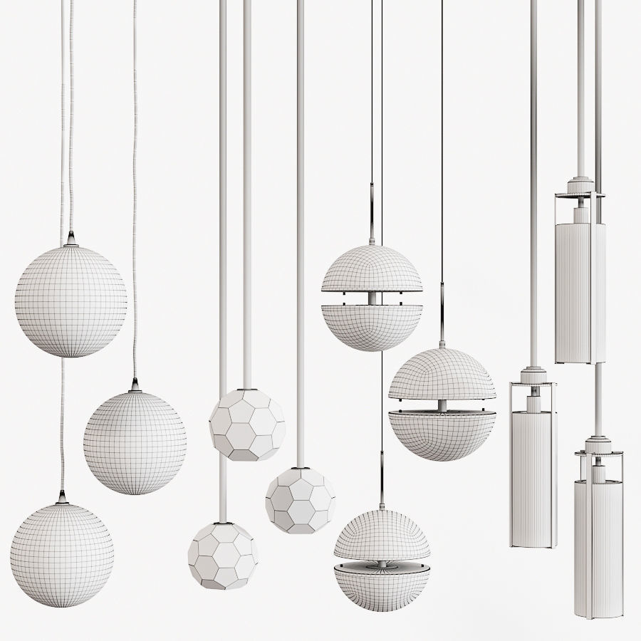 Restoration Hardware Exclusive pendant set 01 3D model_1