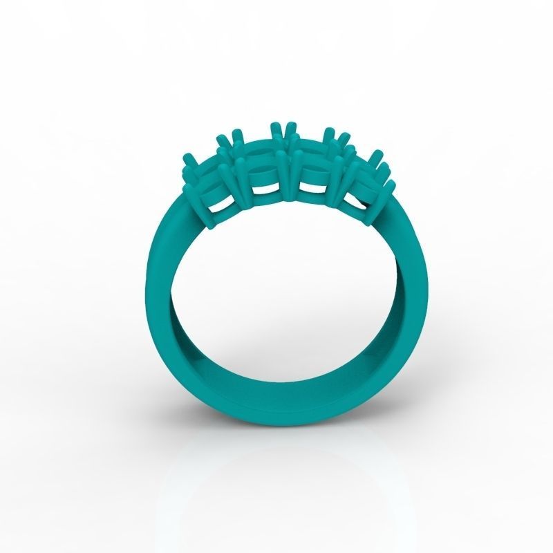 Solitaire wedding engagement women ring with diamonds 3dm stl 3D print model_13