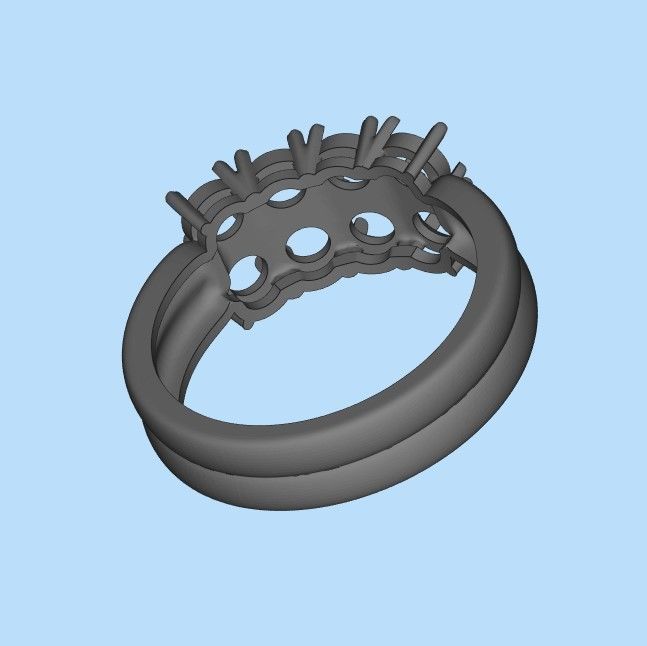 Solitaire wedding engagement women ring with diamonds 3dm stl 3D print model_21