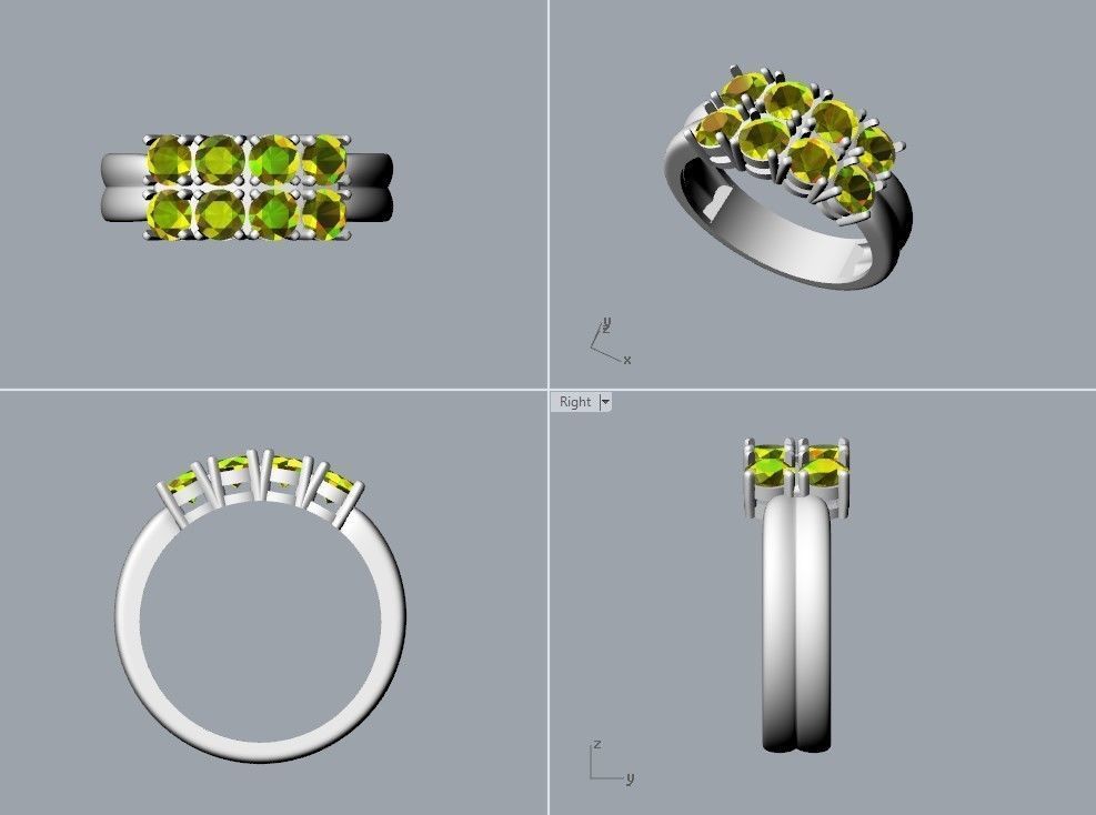 Solitaire wedding engagement women ring with diamonds 3dm stl 3D print model_19