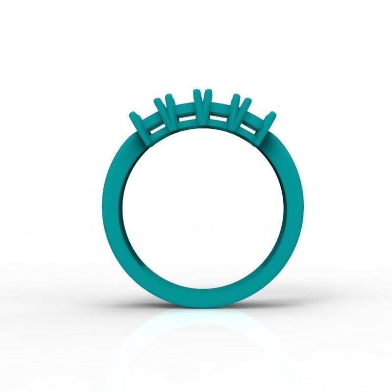 Solitaire wedding engagement women ring with diamonds 3dm stl 3D print model_17